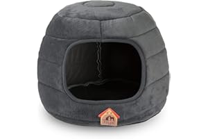 Hollypet Koralowe aksamitne samonagrzewające się składane 2 w 1 kształt jaskini wysoce elastyczne piankowe legowisko dla kotów i małych psów