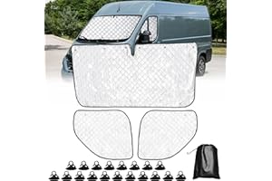 LCAUTFR Sonnenschutz Frontscheibe für FI AT Ducato Wohnmobil 3 Stück Thermomatte Set Frontscheibenabdeckung Interner Windschutzscheiben-Abdeckung Okklusion Dunkel