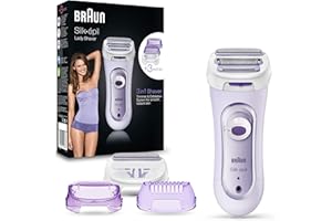 Braun Silk-épil Rasoio Elettrico Donna, Rifinitore di precisione, Sistema Esfoliante, 3 Accessori Inclusi, Sistema Senza Fili, Idea Regalo, LS5-560 Viola