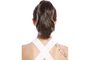 WIG ME UP - MKB-29-V-8 Postiche couette queue de cheval peignes court légèrement ondulé lisse jusqu'à ondulé brun