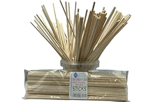 BBB BAKING BEAUTY & BEYOND Baking Beauty and Beyond Cotton Candy Food Grade Square Birch Wood Sticks - Floss, Sturdy, Smooth, and Eco-Friendly Food Safe Wooden Skewers for Floss Making or Crafts, 100 Pieces, 11 Inch (275mm)