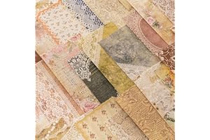 KEUGT 120 pcs Scrapbook Lace Paper,Vintage Scrapbooking Paper,Journaling Crapbook Supplies Craft Kits,Retro Decorative Paper,Aesthetic Decorative Stationery Paper for DIY Cards,Photo Frames,Albums