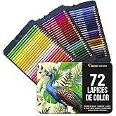 Zenacolor 72 Colored Pencils (Numbered) with Metal Box 72 Unique Colors for Coloring Book - Easy Access with 3 Trays - Ideal