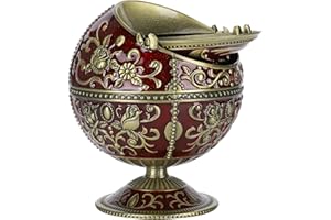 SORANDY Cenicero de para Exterior con Tapa | Ceniceros Originales Cenicero de Cigarrillos Portátil | Cenicero Interior Antiolores con Patrón de Dragón | Decoración para Oficina Casa