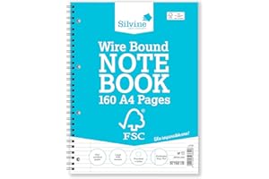 Silvine Notatnik dwuprzewodowy A4 Everyday FSC – w linie z marginesem, 160 stron papieru z certyfikatem FSCTW80