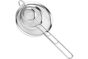 Gerrit Passino Acciaio Inox 7/12/18 cm, 3 Pezzi Setaccio da Cucina 7/12/18cm Scolapasta, Clander in Acciaio Inossidabile Filtro a Maglia Fine per Cucinare, Farina, Succhi, Polvere
