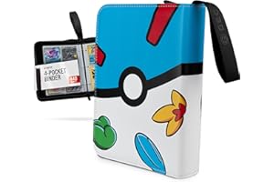 GECO Album kolekcjonerski na karty kolekcjonerskie - zapinany na zamek kolekcjonerski album na karty - segregator z 4 kieszeniami - 55 stron na 440 kart - Ultra Ball-Design - niebieski