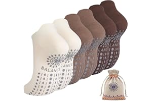 ILovDaisy Pilates Yoga Socken Damen 39-42, Stoppersocken Rutschfeste Sneaker Socken Yogasocken, Antirutschsocken mit Noppen für Trampolin Gymnastik Fitness Krankenhaus Zuhause 3Paar