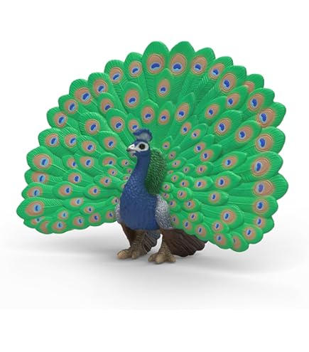 Papo - Figurine Paon - à partir de 3 ans - La splendeur du monde animal - Jouet pour enfants - Fille et Garçon - Admirez la beauté naturelle et la diversité des espèces