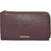 Calvin Klein foil logo top zip cardcase Kadın C&uuml;zdan Kırmızı Tek Beden