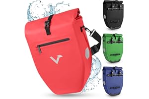 Valkental - Borsa portabagagli grande e impermeabile - Volume di riempimento 28 & 20 litri - Borsa da bicicletta per portabagagli (Rosso, 28L)