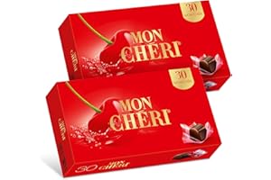 SWEET BUDDIES Chocolats MonChéri - 2x 315g (60 pièces) - Chocolat noir à la liqueur de cerise - Bonbon pour adultes - Pour un anniversaire, Noël ou simplement pour le plaisir de grignoter