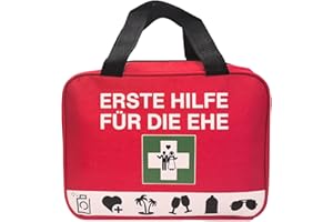 LOOBEAR Erste Hilfe Tasche für Die Ehe - Lustiges Geschenk zur Hochzeit oder zum Hochzeitstag, Ideales Hochzeitsgeschenk für Brautpaare, Survival Bag Goldene Hochzeit Geschenke (Rot, Ohne Inhalt)