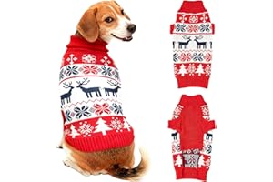 VFY Świąteczny sweter dla psa, sweter bożonarodzeniowy, dzianinowy pies, Święty Mikołaj, sweter, Boże Narodzenie, sweter, szczeniak, Boże Narodzenie, sweter dla małych, średnich i dużych, zabawny