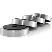 Produktbild von Hifi Lab Aluminium Füße 40x12 Mm – 4er Set, Silber, Mit Gummi-Dämpfung Für Audio-Geräte