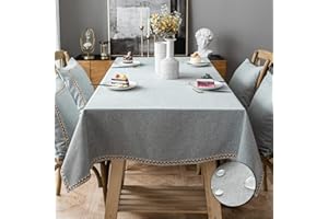 Pahajim Obrus Prosty Styl Bez Zmarszczek Eleganckie Obrusy Lniane Zmywalny Obrus Stół Kuchenny Pokrowce Pyłoszczelna Dekoracja Stołu Ogrodowego (Czerwony, Prostokątny/Owalny, 135x220 cm)