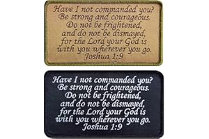BDIHS 2"x4" Joshua 1:9 Tactical Jesus Bible Patch - Have I Not Commanded You Embroidery Hook & Loop Morale Patch Emblem Badge for Vest, Caps, Bags, Backpacks