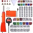 Genround Hotfix Applicator Tool, Suction Iron-on Hotfix Rhinestone Applicator Wand Tool Set with 6 Boxes of Flat Back Gems Round Crystal Bedazzler Kit Jewel Hot Fix Applicator for Clothes