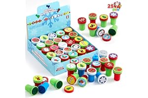 JOYIN 25 PCS Christmas Rubber Stamps for Kids Gift, Xmas Self Ink Assorted Stampers Party Favor, Kids Stamp Bulk for Goodie Bags Fillers Stocking Stuffers Classroom Supplies Carnival Prizes