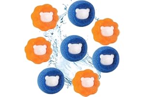 HNYGS-EU Acchiappa Cattura Capelli Lavatrice, Sfere per Bucato, 8 PCS Riutilizzabile Palline per Magia Lavatrice,Floating Pet Fur Catcher,Sfere per Bucato Pulizia di peli di Animali Vestiti Biancheria da Letto