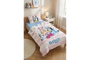 Bluey Babypåslakan 100x135 + Örngott 40x60 Bomull Rosa Ränder Bingo Muffin