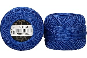‎ANCHOR Anchor 4591008-00132 Stickgarne, 100% Baumwolle, königsblau, Stärke 8, 82m, 16 Gramm
