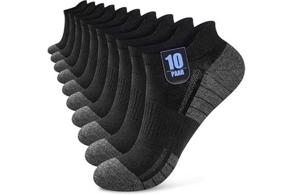 Effeet Calcetines Tobilleros Hombre Mujer 10/20 Pares, Algodón | 80% Algodón Transpirable, Reforzado, Soporte De Arco, OEKO-TEX 100, Ideal Para Ciclismo, Fitness, Uso Diario, Correr