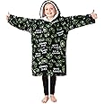 CityComfort Fleece Hoodie Blanket for Kids and Teenagers - Football One Size Kids Oversized Hoodie with Sherpa-Lined Hood Gaming Gifts for Kids