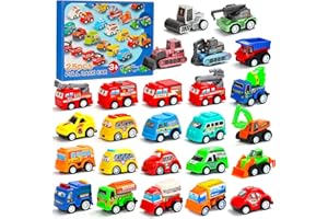 MUXIWOM Voiture Enfant, 25 Pièces Petites Voitures Jouets, Mini Jouet Voiture Bebe, Voitire à Friction, Véhicules Jouets, Cadeau pour Enfant Garçon 2 3 4 5 6 7 8 Ans
