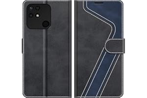 MOBESV Funda para Xiaomi Redmi 10C, Funda Libro Magnético Carcasa para Xiaomi Redmi 10C Funda con Tapa, Negro