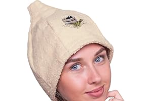 Ger3as Bonnet de sauna pour homme et femme 100 % coton avec broderie, 7 couleurs