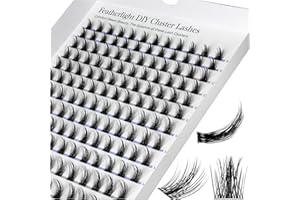 BEYELIAN Pojedyncze rzęsy Cluster, 144 szt., 10-16 mm, D Curl Cluster Lashes DIY, do przedłużania rzęs, do domu, super cienka taśma, DD510