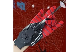 Lumhew Spider Web Shooter Toys for Kids, 8 FT Web Shooter Wrist Toy-Rope Launcher for Kids, Superhero Cosplay Role Play Costume Props, Electric Take-up (Black)