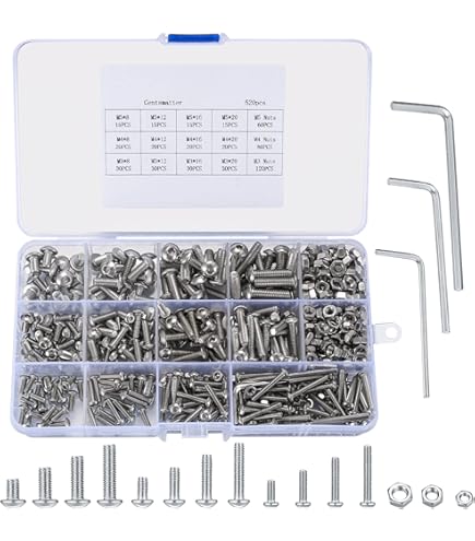 Set Da 280 Dadi Esagonali In Acciaio Inox Con Inserti Nylon | Dadi Di Sicurezza Per Meccanica E Fai-da-te - Foto 2