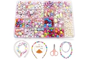 Earning Power Children DIY Bead Set, 550pcs Pony Alphabet Pop Beads for Making Necklace Bracelet Ring, Art Craft & Jewellery Making Kit for Kids Girls, 24 Types (550pcs DIY Beads)