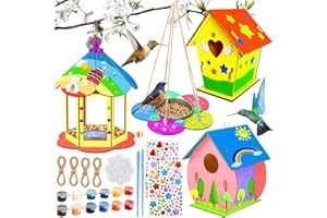 PIWOSGOL Set di 4 mangiatoie per uccelli per bambini, per esterni, fai da te, per uccelli, fai da te, per bambini, per bambini, 3, 4, 5, 6, 7, 8, 9, 10 anni