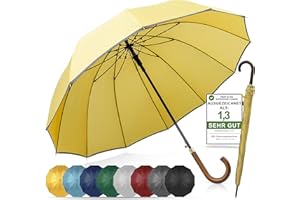 ADRIANO PORCARO® Paraguas resistente a las tormentas, diámetro de 120 cm, paraguas grande XXL con borde reflectante, 12 puntales, incluye funda para paraguas, para hombre y mujer