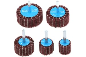 Be In Your Mind 5 Pezzi Di Ruote Abrasive Con Lamelle In Pile Grossolano Disco Abrasivo Con Gambo Da 6 Mm Grana 120 In Fibra Di Nylon Per Utensile Rotante 25/30/40/50/60 Mm Rosso