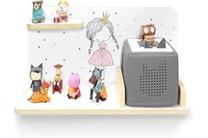 ‎STADTECKEN stadtecken® Kinder Regal für Musikbox I Motiv Pony Cool, klein I Geeignet für die Toniebox und ca. 25 Tonies I Geschenkidee I Hörspiel I zum Aufhängen oder Aufstellen (Wundermädchen, klein)