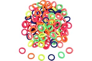 Zingso Mini opaski do włosów dla dziewcząt, kolorowe, miękkie, małe, elastyczne, do kucyka, dla niemowląt, dzieci, dziewcząt, 100 szt.