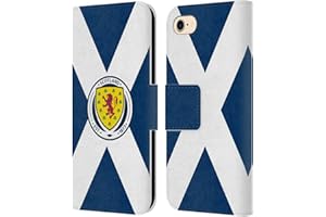 Head Case Designs Officially Licensed Scotland National Football Team Scotland Flag Logo 2 Leather Book Wallet Case Cover Compatible With Apple iPhone 7/8 / SE 2020 & 2022