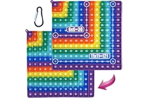 Zamety Pop It Fidget Toys, Popit Bubble Sensory, Poppit Moltiplicazione e Addizione, Giocattoli Educativi A Doppio Lato, Giocattoli Ansiogeni per Bambini Adulti, 20 x 20 cm