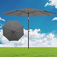 ECD Germany Alu Sonnenschirm Anthrazit Ø 300 cm Rund mit Kurbel, Alu Mast, Wasserabweisende Bespannung, UV-Schutz…