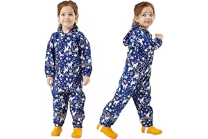 FEWLBY Imperméables Enfant, Combinaison de Pluie Poncho Imperméable Filles Manteaux Imperméables à Capuche Imperméable une pièce Réutilisable Outdoor Vêtements de Pluie