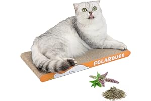 Polarduck Cat Scratching Cardboard Scratch Board: Scratcher Bed for Indoor Kitten - Pet Accessories as Cat Mat Cat Toy Reversible & Recyclable | 42 x 21.5 x 3cm - 1 Pack