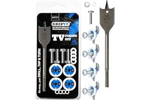 Gripit Blue Heavy-Duty Plasterboard Fixings - TV Mounting Kit - Pack of 4 - Holds Up to 113kg - Reusable Drywall Anchor for TVs, Stud Walls, Kitchen Cupboards & Boilers – UK Designed
