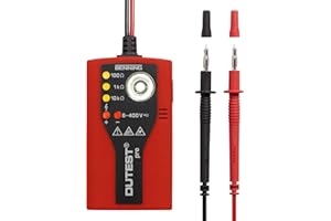 BENNING DUTEST pro Durchgangs- und Leitungsprüfer (Zur Prüfung von hoch- und niederohmigen Widerständen, Polaritätsprüfung, Taschenlampenfunktion, Messgerät) 50156, Rot, Schwarz