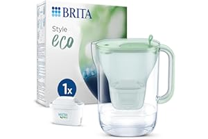 BRITA Waterfilterkan Style Eco Groen (2,4L) incl. 1 filtro MAXTRA PRO All-in-1 PFAS*, chloor en kalkaanslag vermindert, digitale vervangingsindicator, Vaatwasmachinebestendig