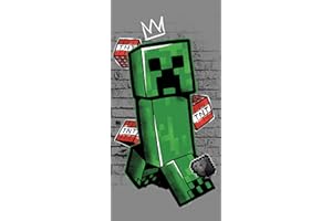 Minecraft Jerry Fabrics Metro Art Creeper Serviette de Bain 70 x 140 cm