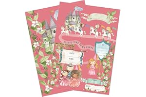 M & G Mustard & Gray Childrens Party Invitations (x12 Invites Only, Once Upon a Time)